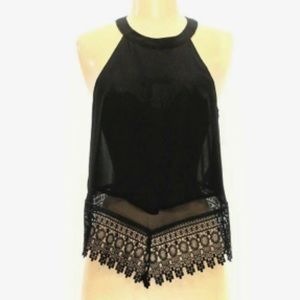 GLAMOROUS Black Lace Top Size S